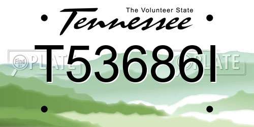 T53686I Tennessee License Plate