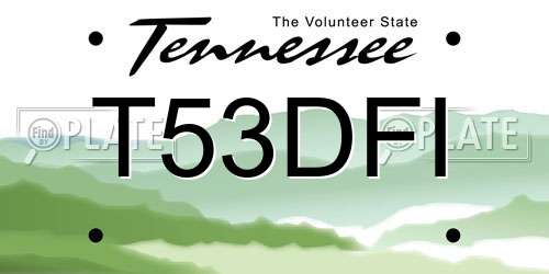 T53DFI Tennessee License Plate