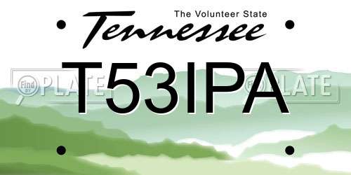 T53IPA Tennessee License Plate