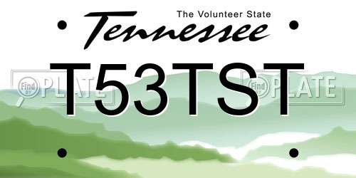 T53TST Tennessee License Plate
