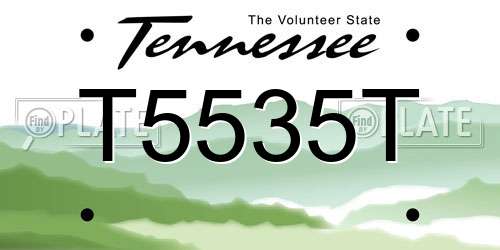 T5535T Tennessee License Plate