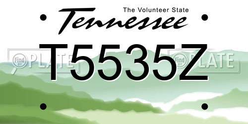 T5535Z Tennessee License Plate
