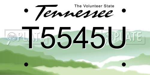 T5545U Tennessee License Plate
