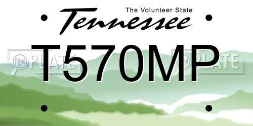 T570MP Tennessee License Plate