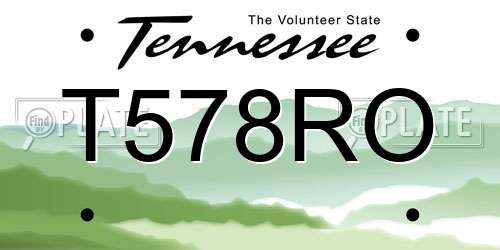T578RO Tennessee License Plate