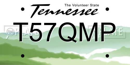 T57QMP Tennessee License Plate