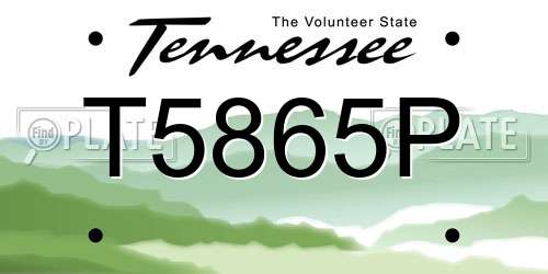 T5865P Tennessee License Plate