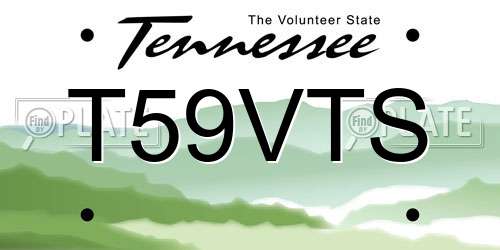 T59VTS Tennessee License Plate