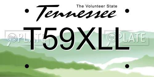 T59XLL Tennessee License Plate