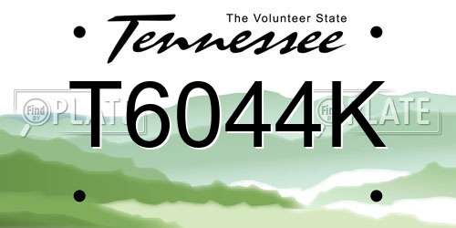 T6044K Tennessee License Plate