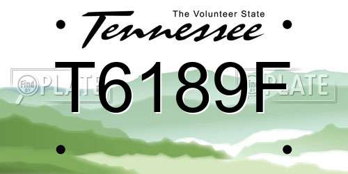T6189F Tennessee License Plate