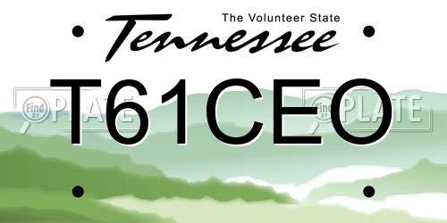 T61CEO Tennessee License Plate
