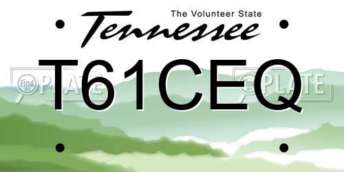 T61CEQ Tennessee License Plate