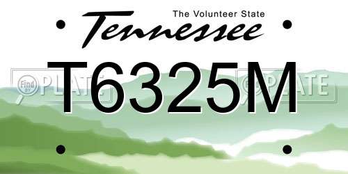 T6325M Tennessee License Plate
