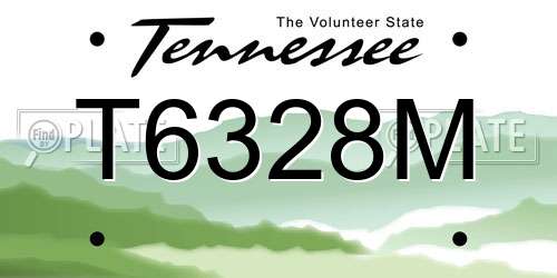 T6328M Tennessee License Plate