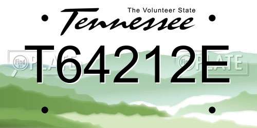 T64212E Tennessee License Plate