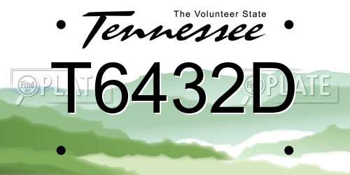 T6432D Tennessee License Plate