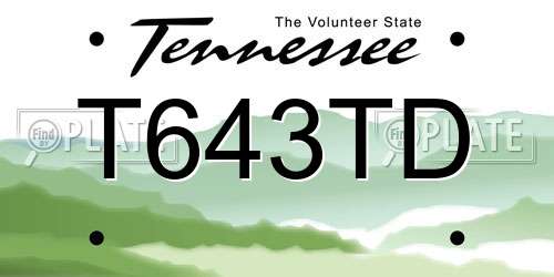 T643TD Tennessee License Plate