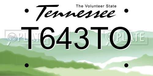 T643TO Tennessee License Plate