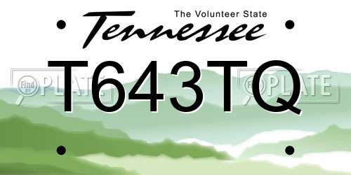 T643TQ Tennessee License Plate