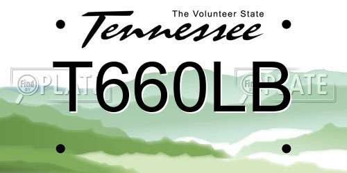 T660LB Tennessee License Plate