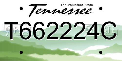 T662224C Tennessee License Plate