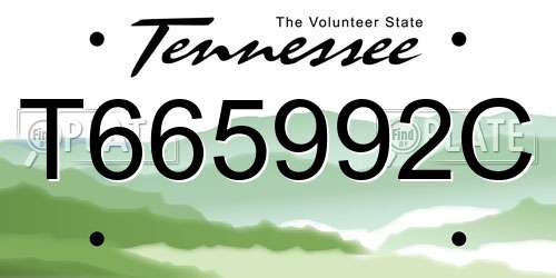 T665992C Tennessee License Plate
