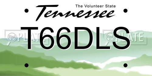 T66DLS Tennessee License Plate