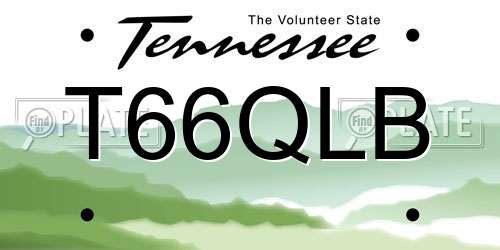 T66QLB Tennessee License Plate