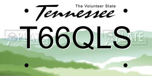 T66QLS Tennessee License Plate