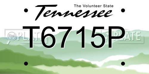 T6715P Tennessee License Plate