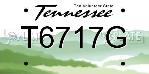 T6717G Tennessee License Plate
