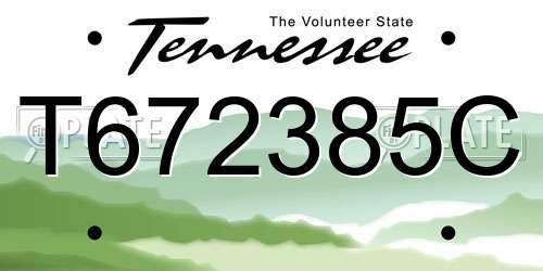 T672385C Tennessee License Plate