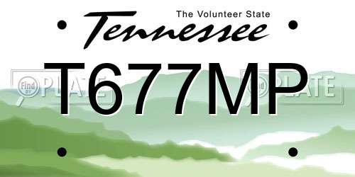 T677MP Tennessee License Plate