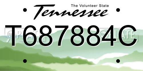 T687884C Tennessee License Plate