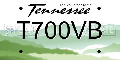 T700VB Tennessee License Plate