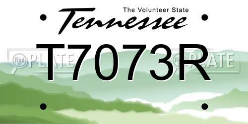 T7073R Tennessee License Plate