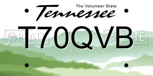 T70QVB Tennessee License Plate