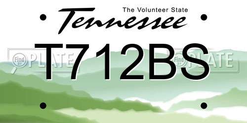T712BS Tennessee License Plate