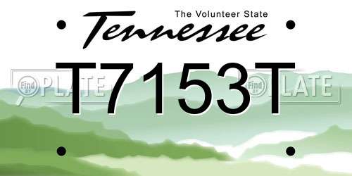 T7153T Tennessee License Plate