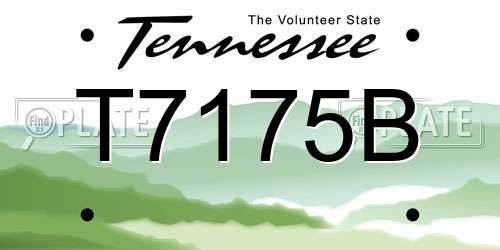 T7175B Tennessee License Plate