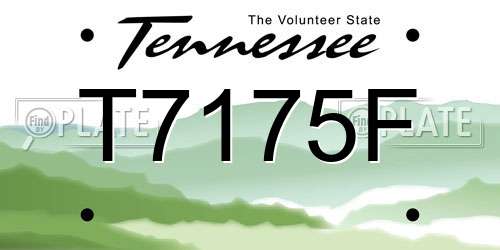 T7175F Tennessee License Plate