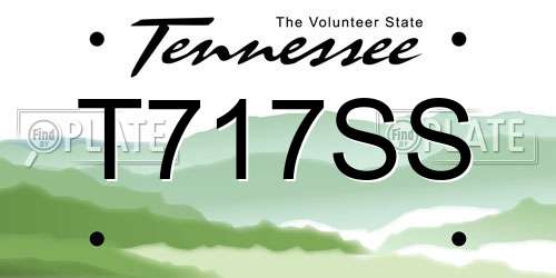 T717SS Tennessee License Plate