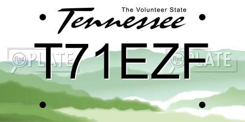 T71EZF Tennessee License Plate