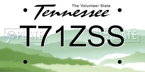 T71ZSS Tennessee License Plate