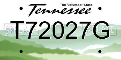 T72027G Tennessee License Plate