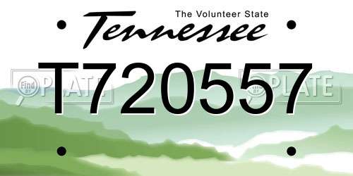 T720557 Tennessee License Plate