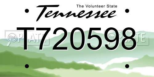 T720598 Tennessee License Plate