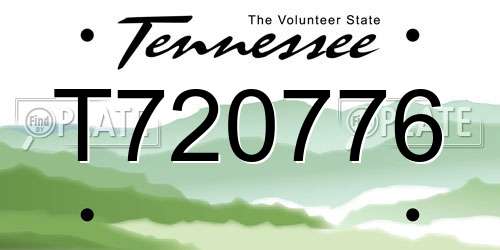 T720776 Tennessee License Plate