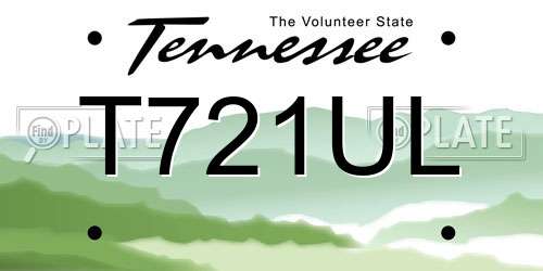 T721UL Tennessee License Plate